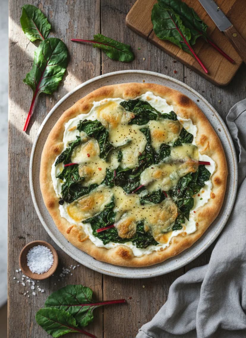 Swiss Chard and Gruyère Flammkuchen