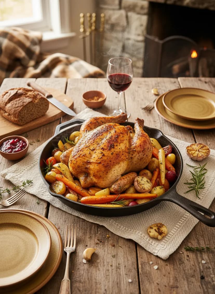 Classic Roast Chicken with Root Vegetables