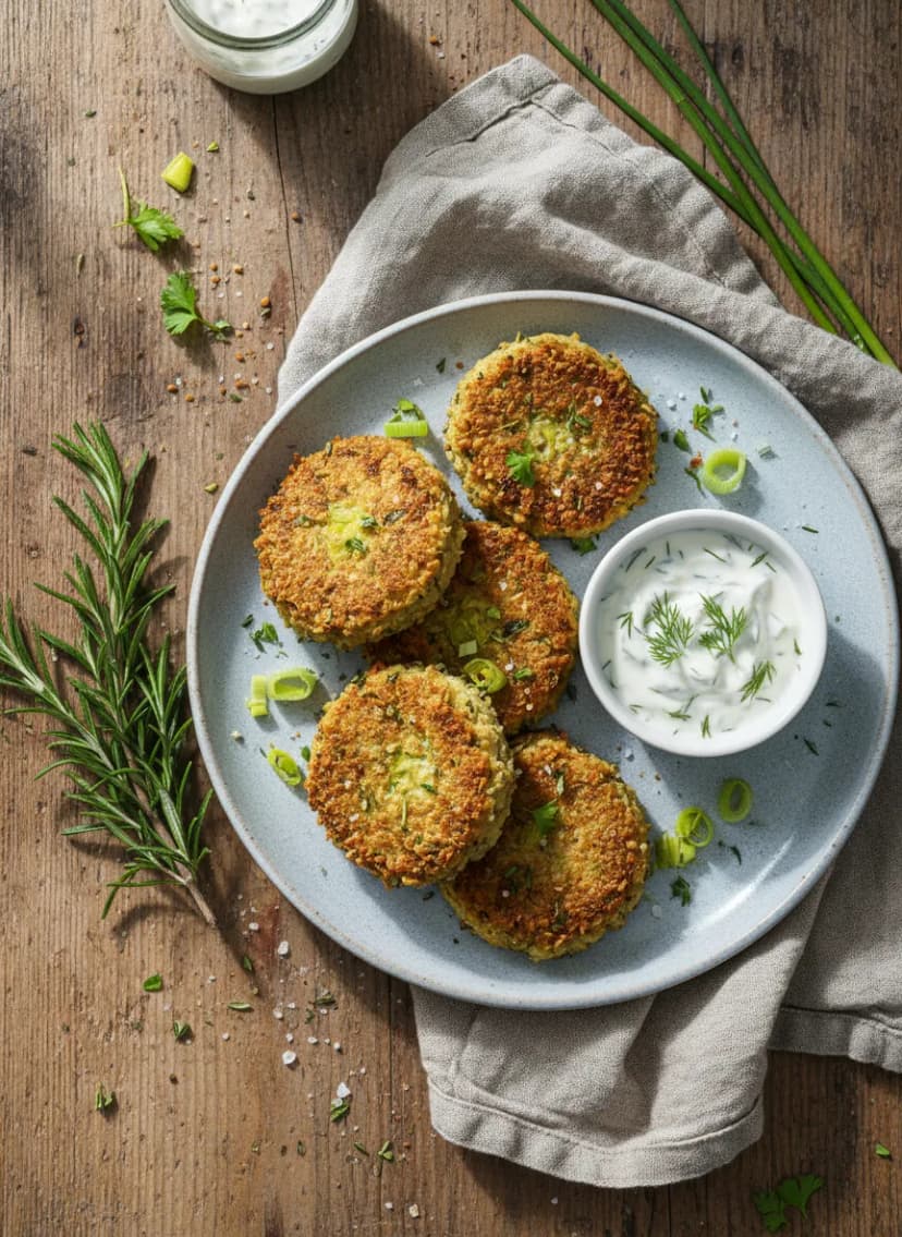 Savory Leek and Hirse Patties