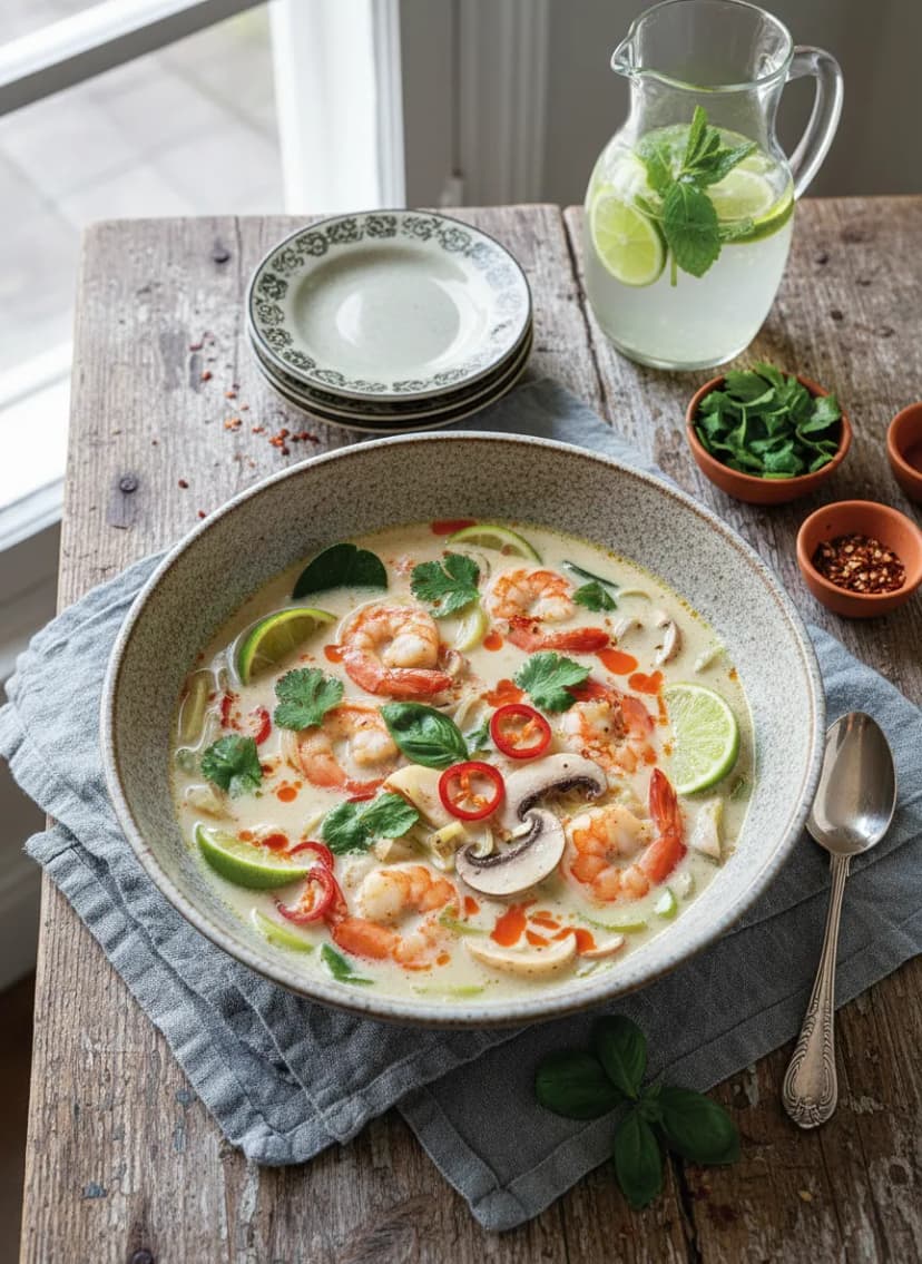 Thai Coconut Lime Soup with Shrimp