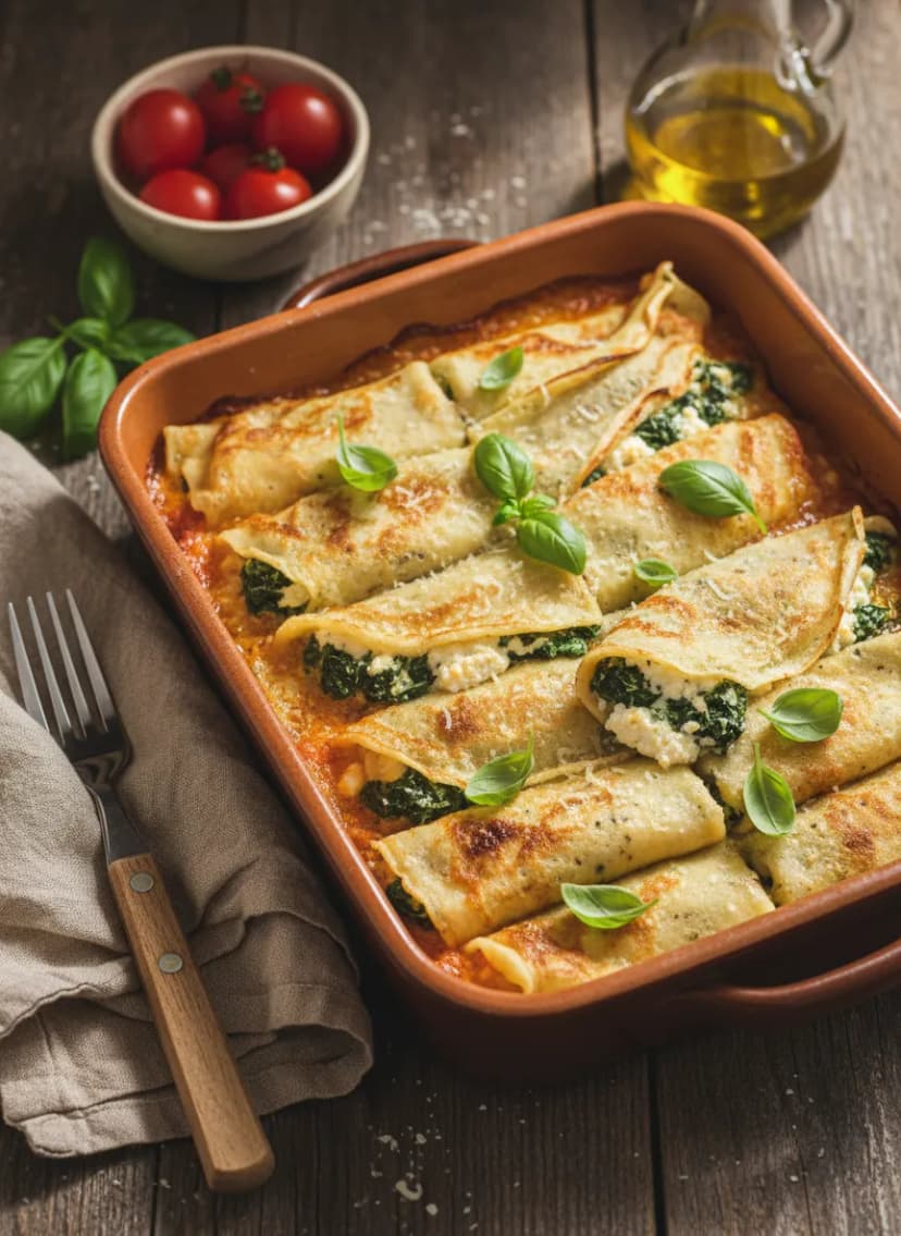 Italian Spinach and Ricotta Crepes