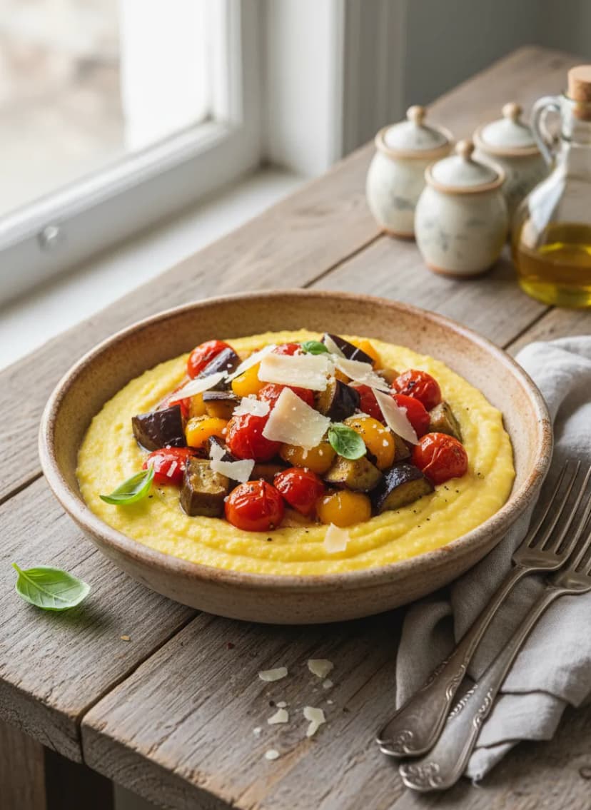Italian Polenta with Roasted Mediterranean Vegetables