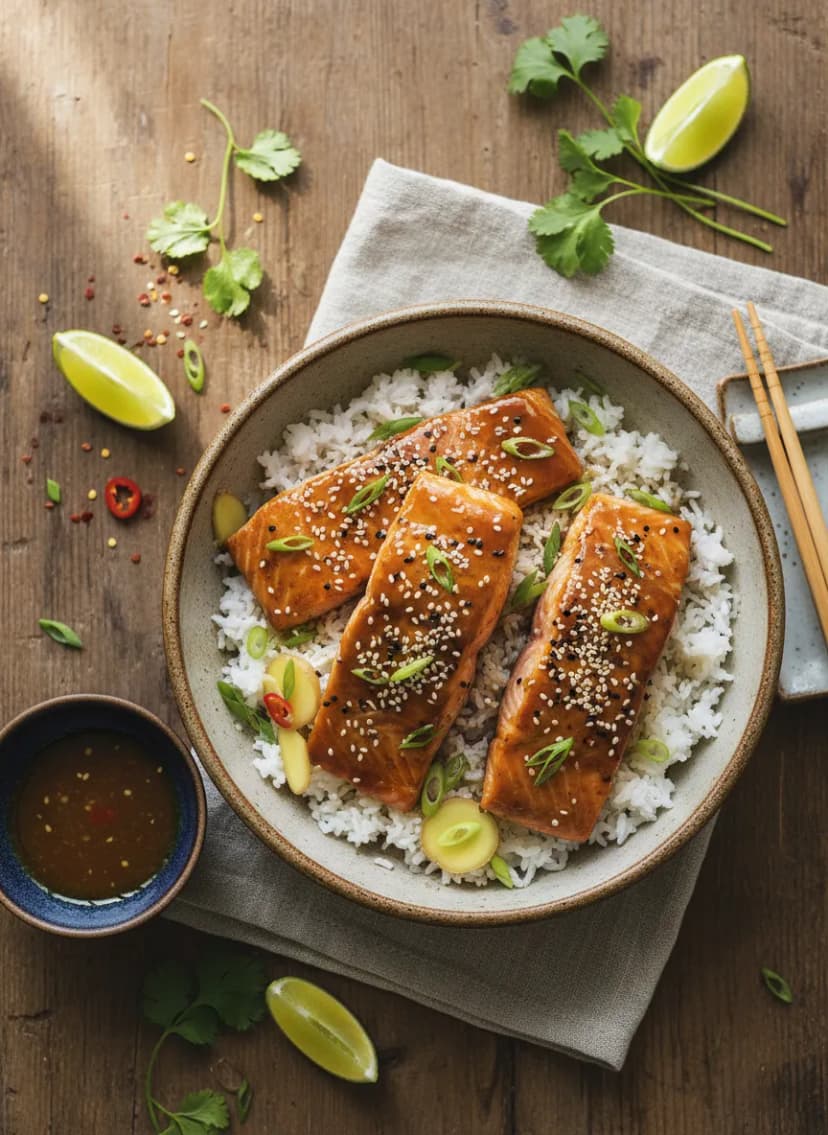 Asian Ginger Soy Glazed Salmon
