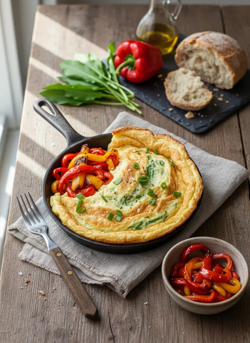 Bärlauch Egg Soufflé Omelet