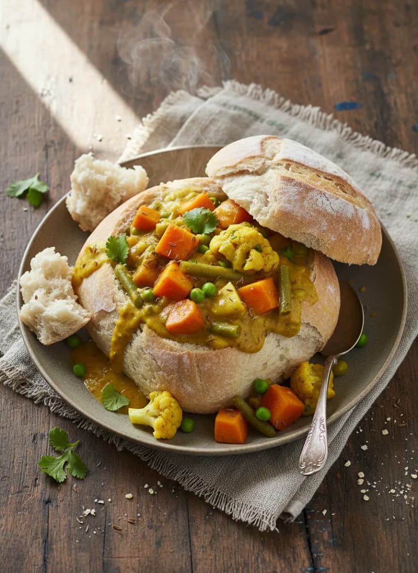 South African Vegetable Bunny Chow