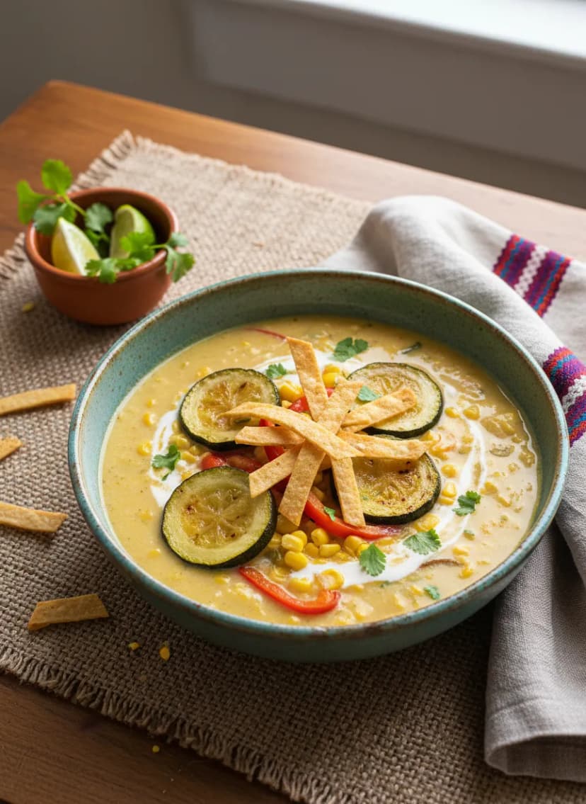Mexican-Style Corn and Zucchini Soup