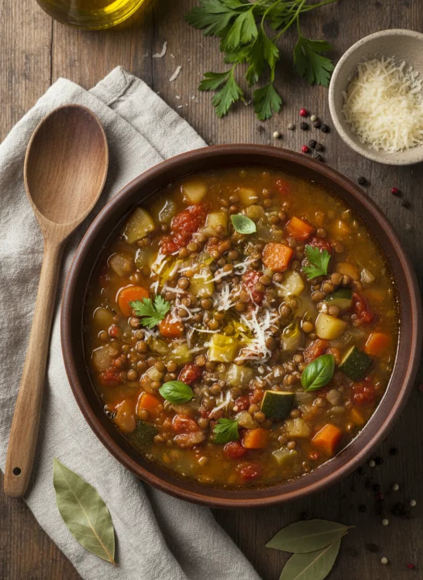 Italian Lentil and Vegetable Minestrone