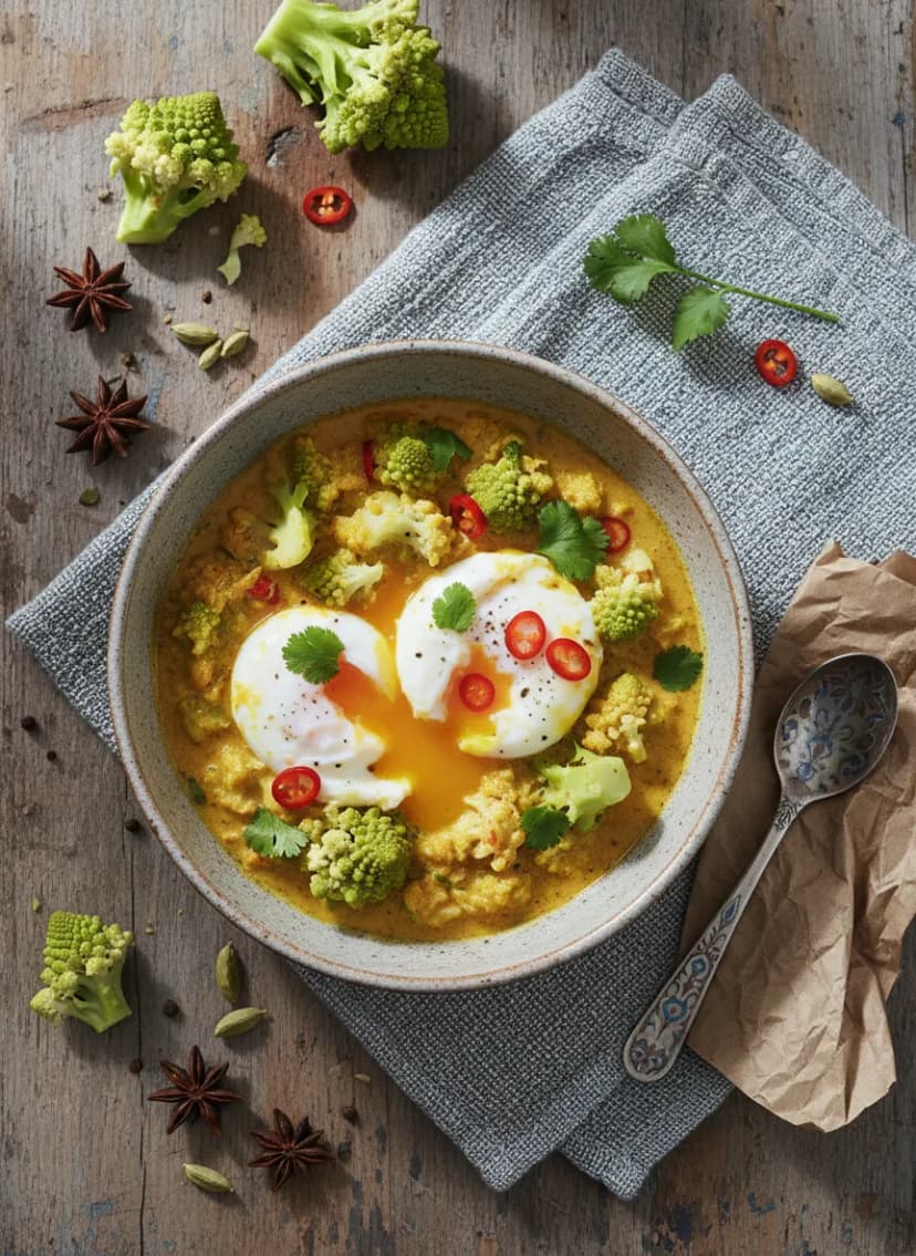 Romanesco Egg Drop Curry
