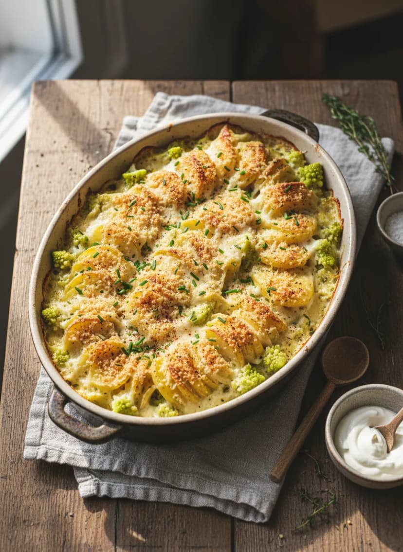 Creamy Romanesco Potato Gratin