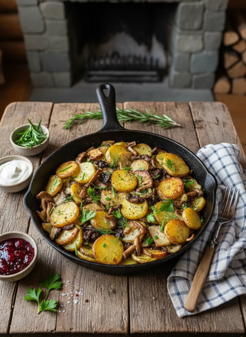 Finnish-Style Mushroom and Potato Skillet