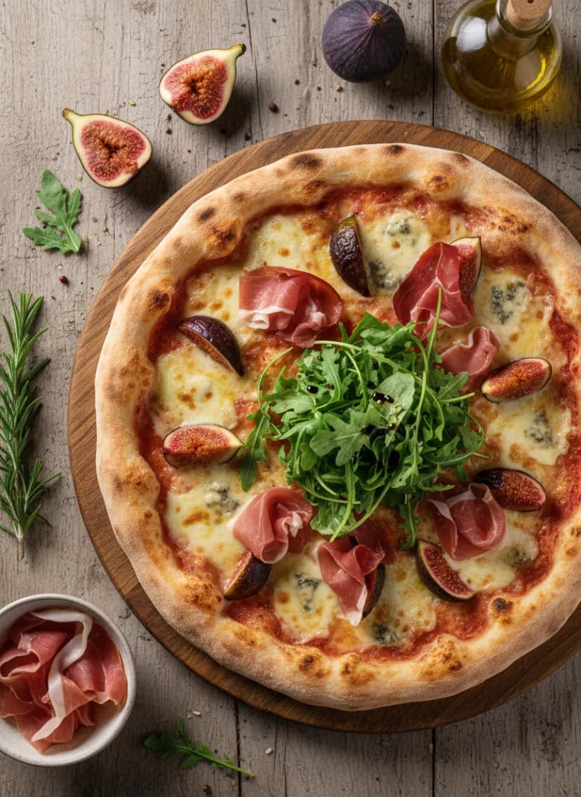 Prosciutto and Fig Pizza with Arugula