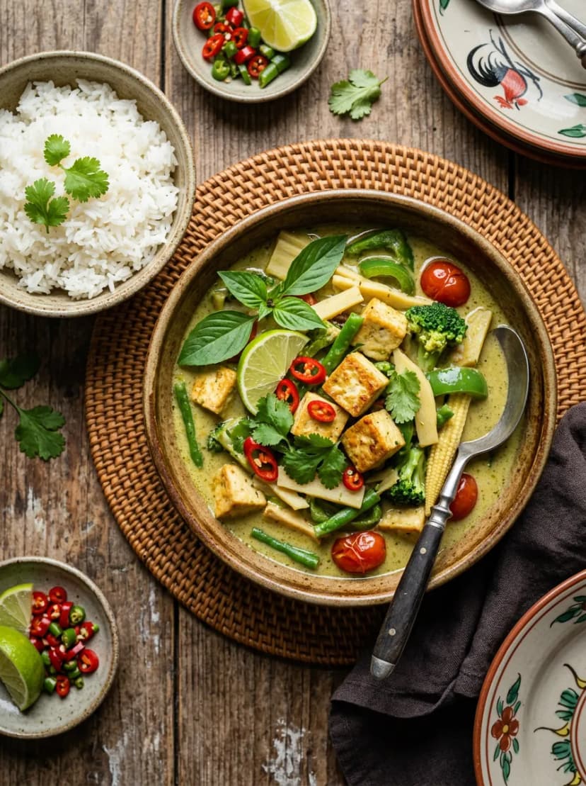 Thai Green Curry with Tofu and Vegetables