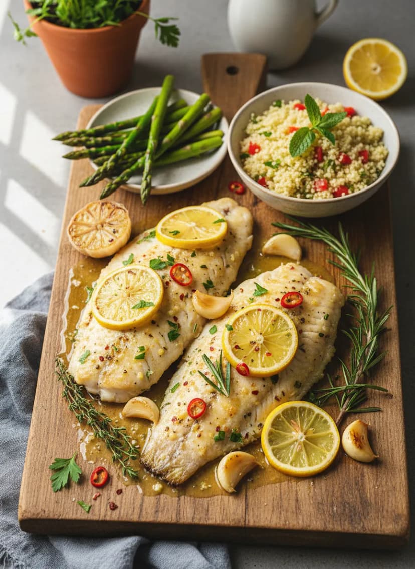Lemon Garlic Butter Baked Tilapia