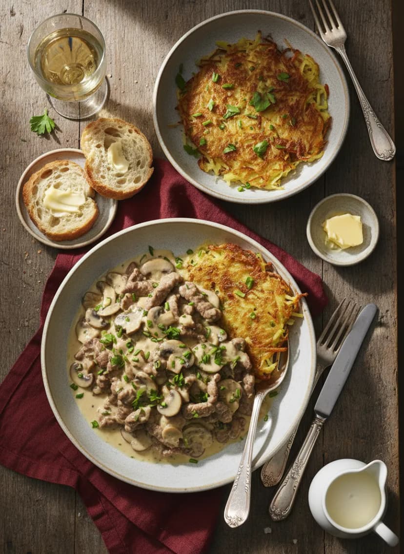 Zürcher Geschnetzeltes with Cream Sauce
