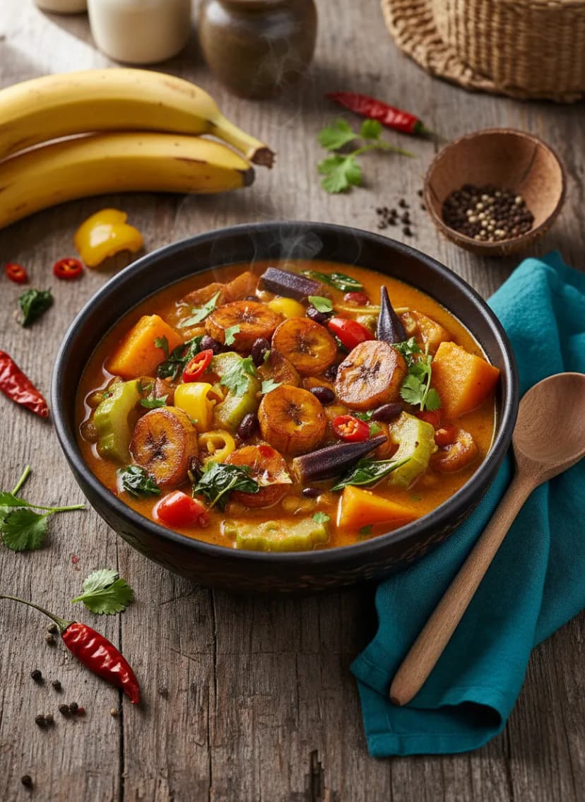 Caribbean Vegetable Stew with Plantain