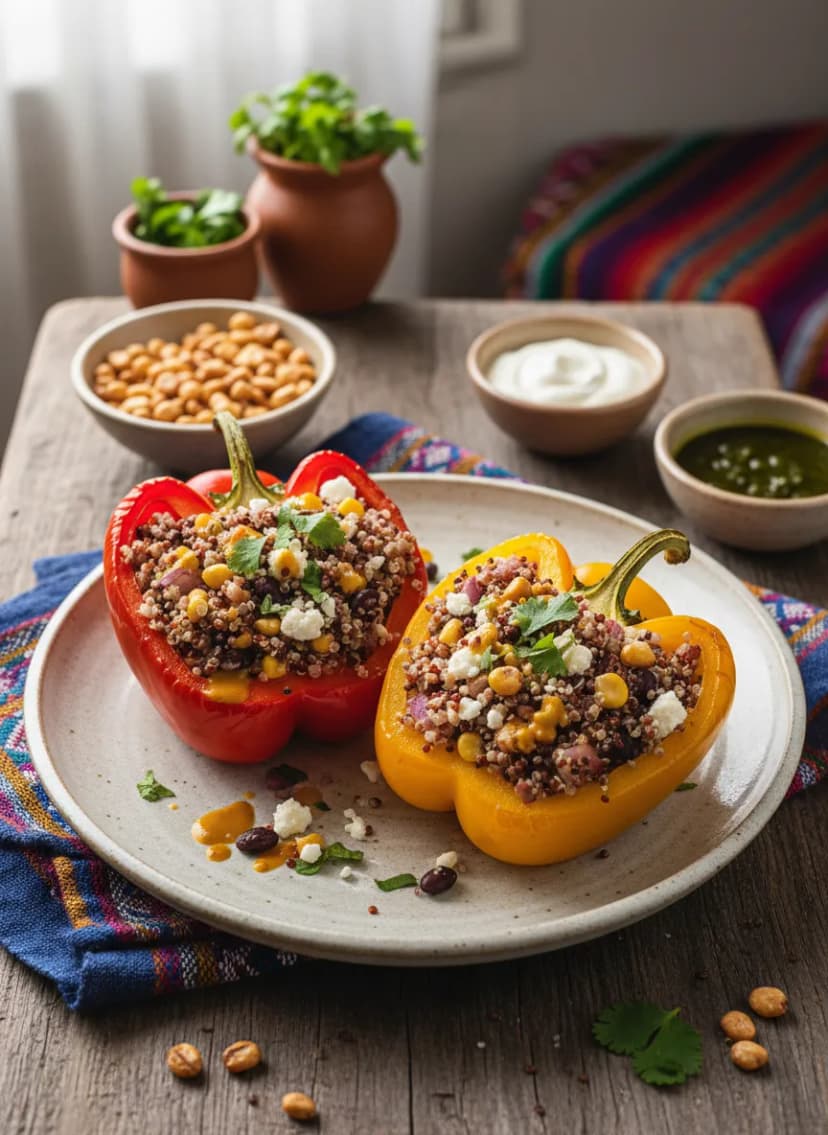 Peruvian Quinoa Stuffed Bell Peppers