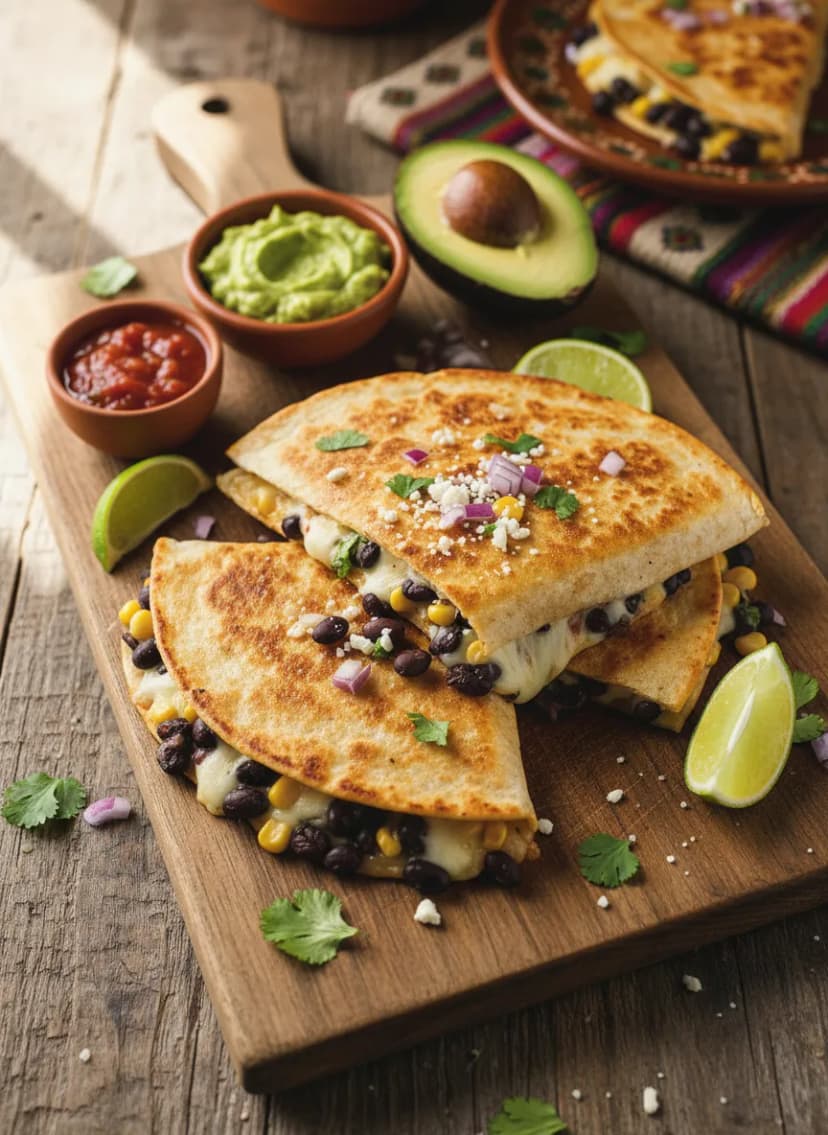 Mexican Black Bean and Cheese Quesadillas