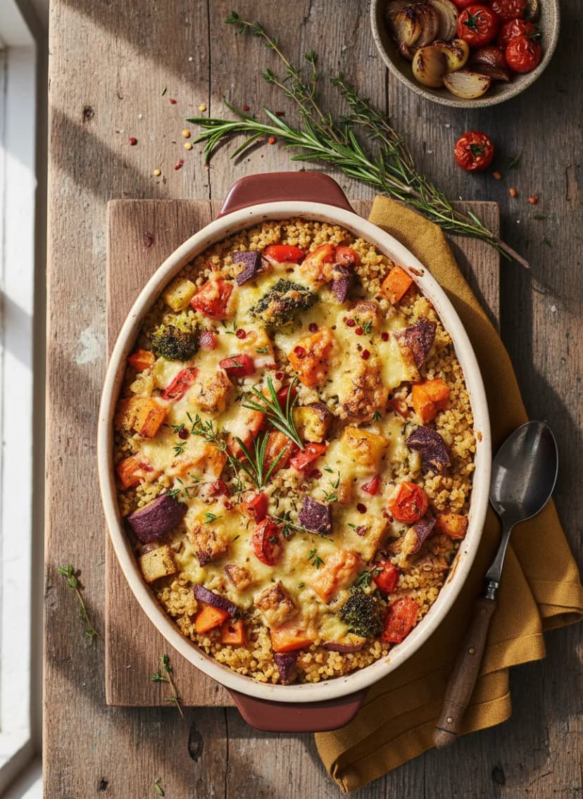 Hearty Millet and Roasted Vegetable Casserole