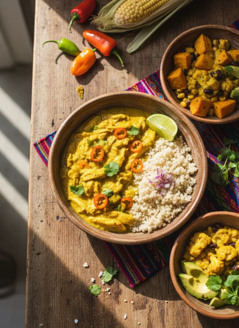 Peruvian Aji Amarillo Chicken Stew (with Vegetarian Option)