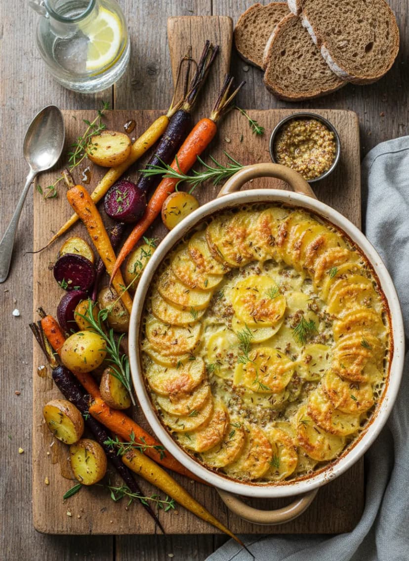 Scandinavian Potato and Mustard Gratin
