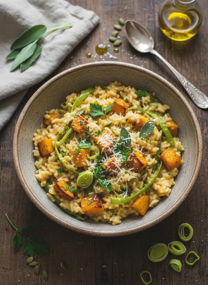 Pumpkin and Lauch Risotto