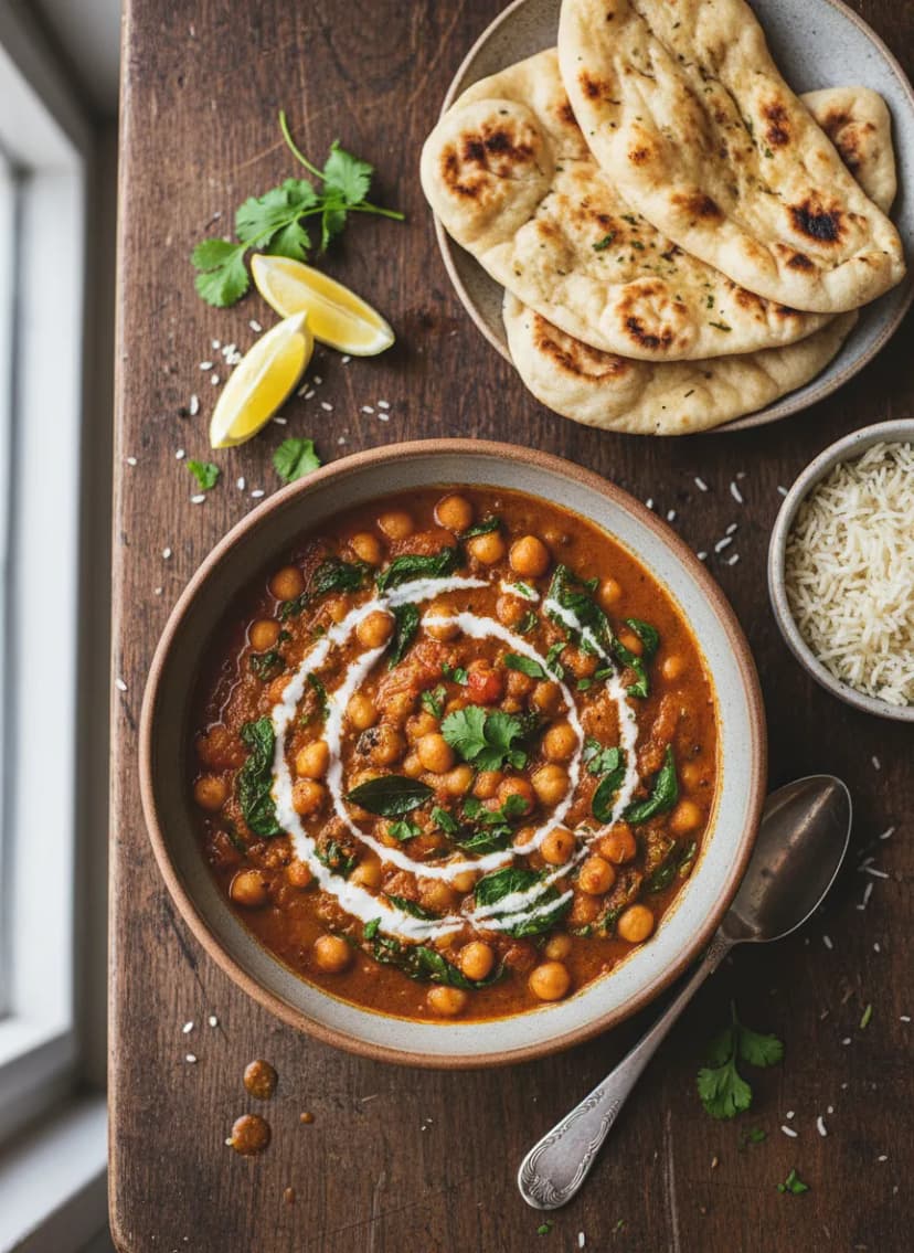 Indian Chickpea and Spinach Curry
