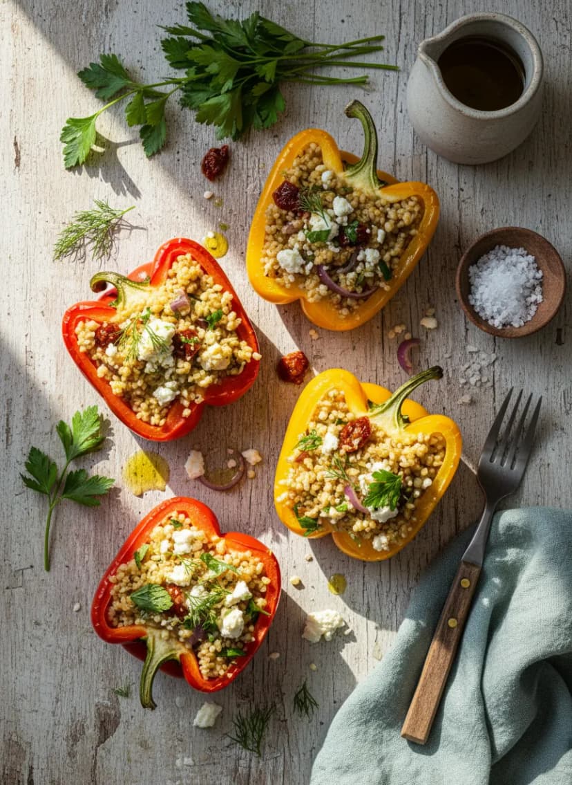 Millet-Stuffed Bell Peppers