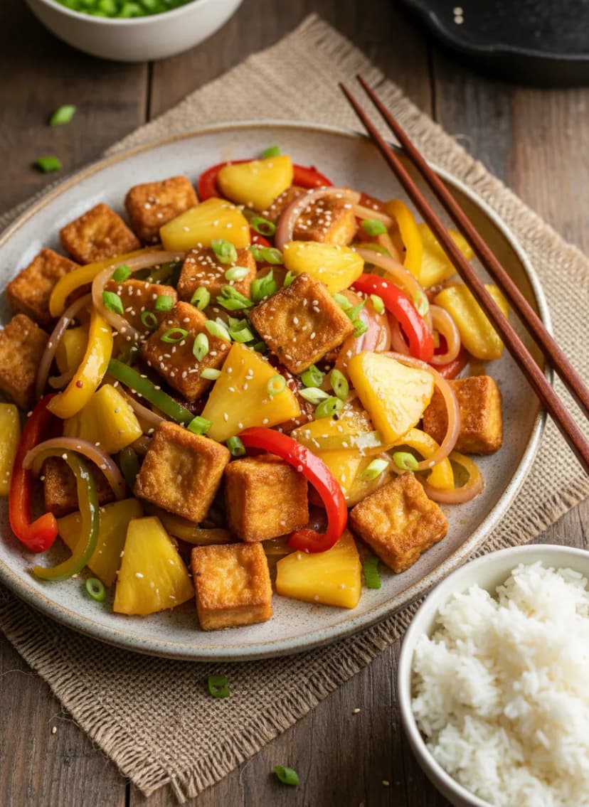 Tofu and Pineapple Sweet and Sour Stir-Fry