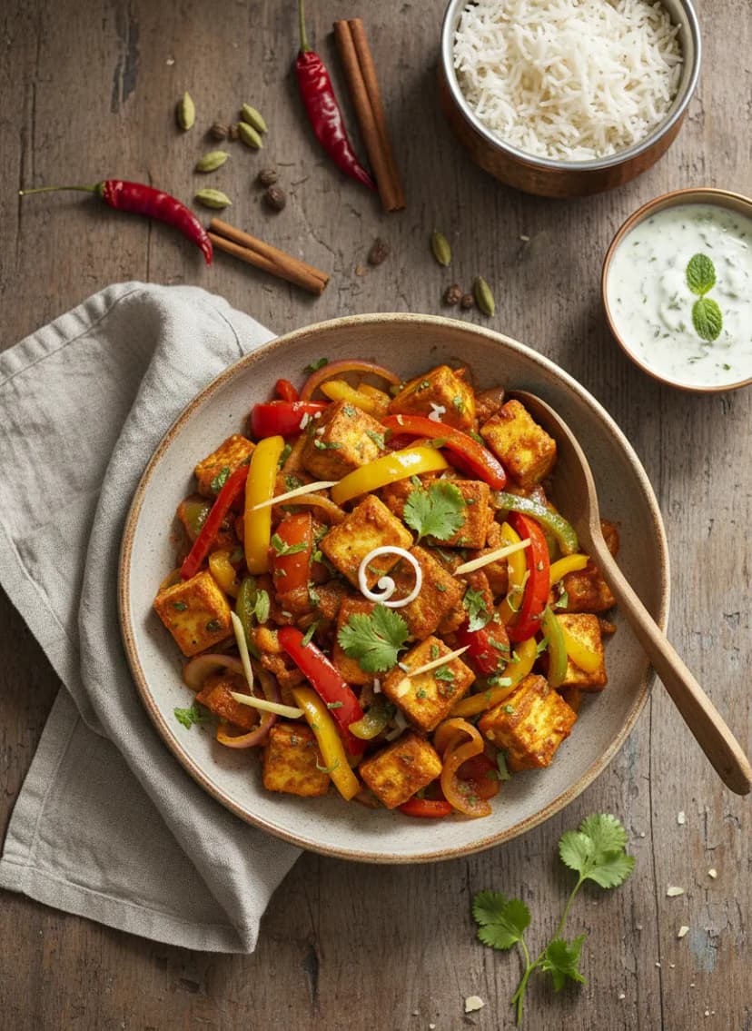 Vegetarian Paneer and Vegetable Jalfrezi