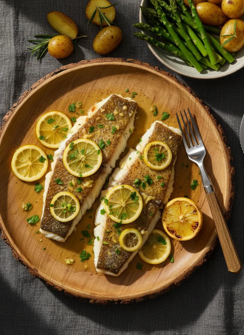 Pan-Seared White Fish with Lemon and Parsley