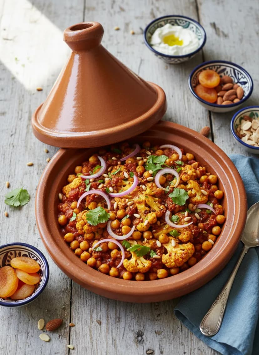 Middle Eastern Cauliflower and Chickpea Tagine
