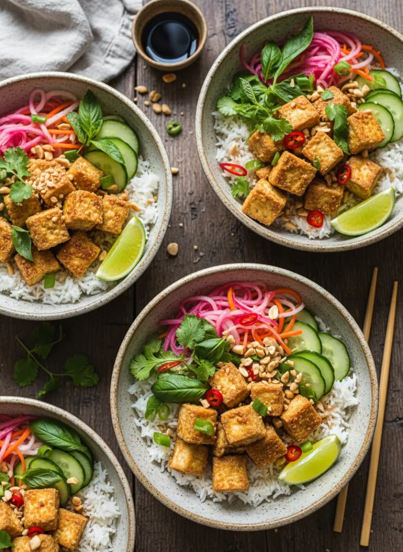 Vietnamese-Inspired Tofu Banh Mi Bowls