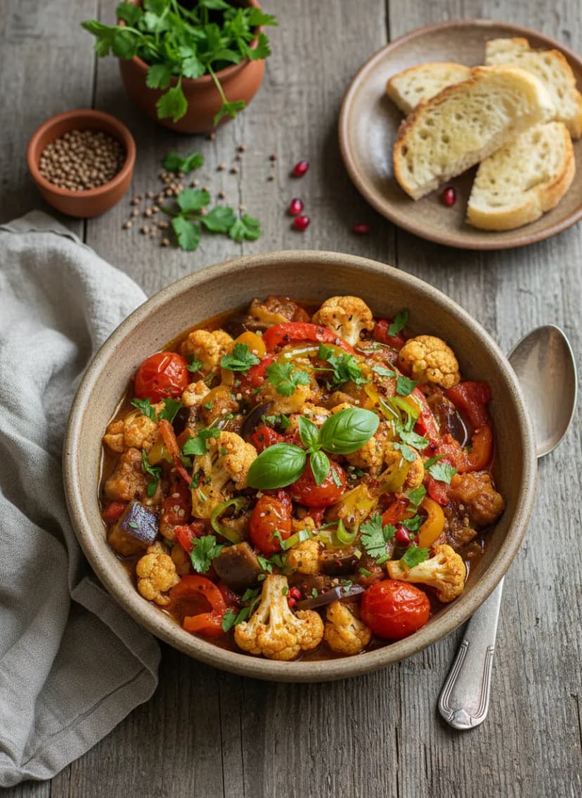 Georgian Cauliflower Stew (Ajapsandali-Style)