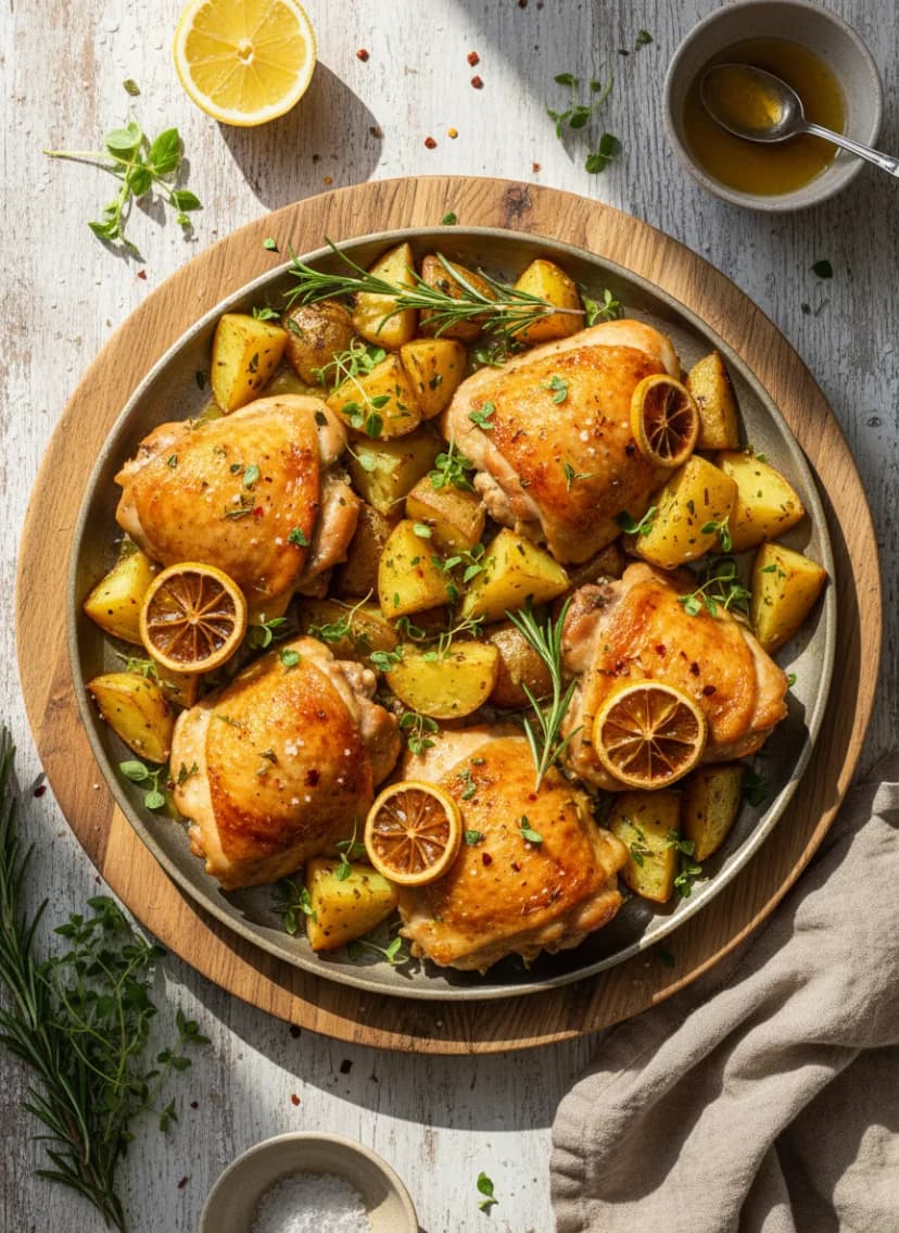 Italian Lemon Herb Roasted Chicken and Potatoes