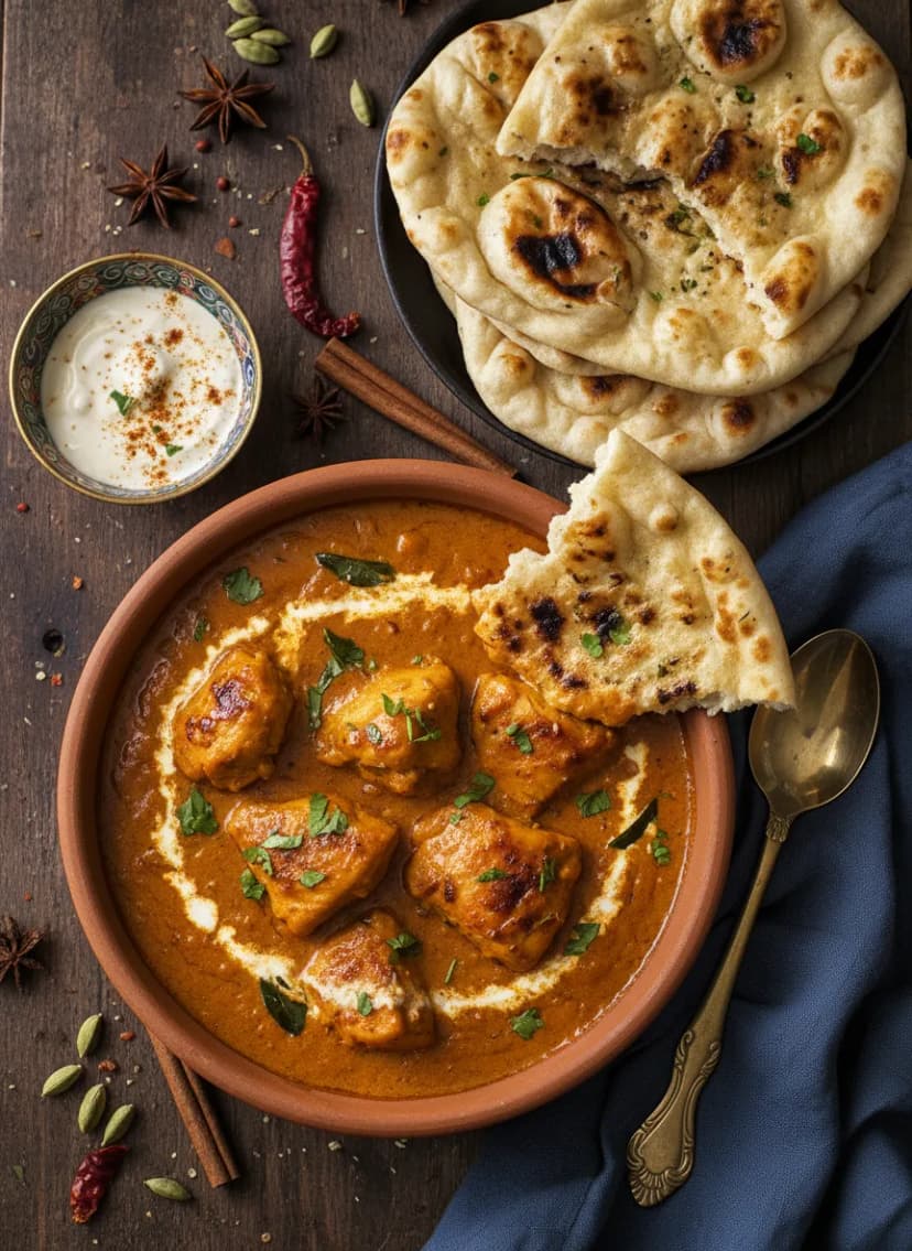 Indian Butter Chicken with Naan