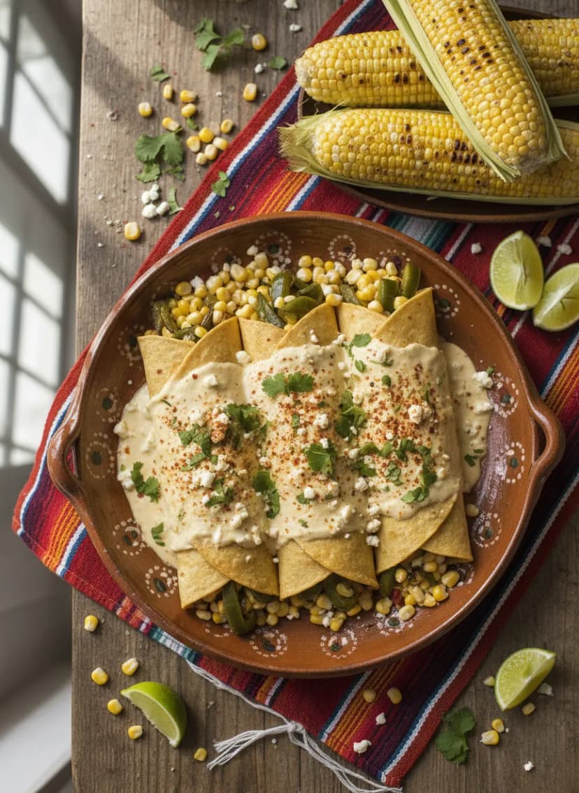 Mexican Street Corn Enchiladas