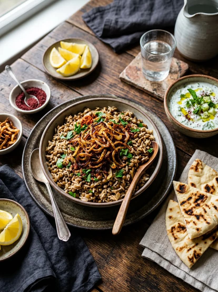 Vegetarian Middle Eastern Mujadara